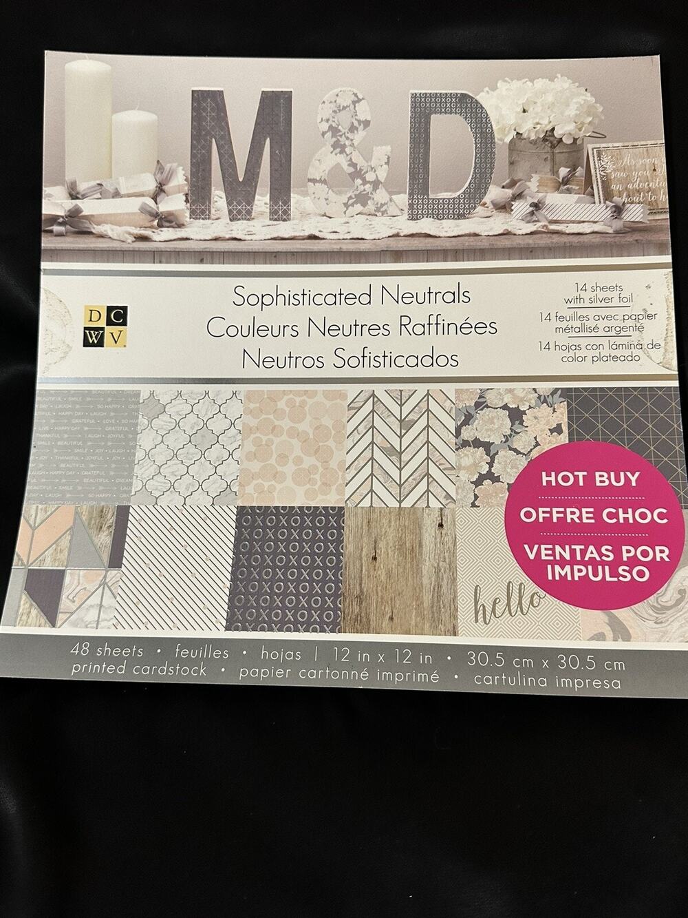 Gently Preowned M&D Sophisticated Neutrals 12x12 Scrapbook Cardstock 48 Sheets